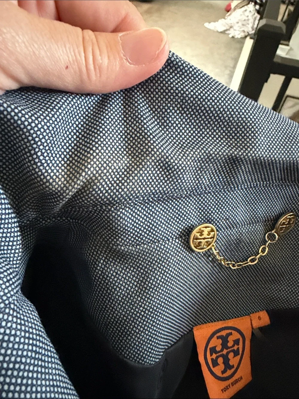 Tory Burch Navy Blue Tailored Blazer